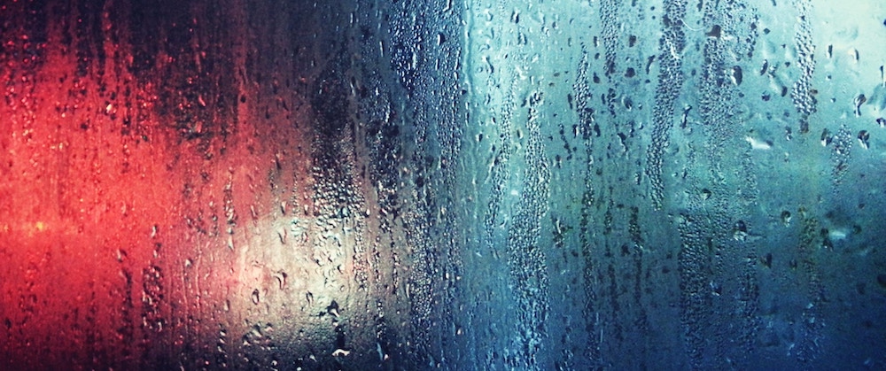 Abstract photos of wet glass and diffused colors