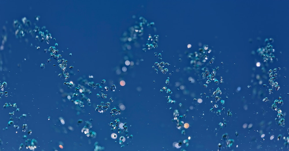 Bubbles in water.